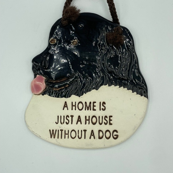 Vintage Smoky Mountain Pottery Lab Dog Ceramic Sign Wall Hanging Studio Art - Picture 3 of 9